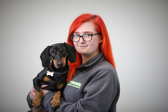 Laura with a Doxie
